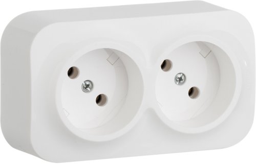 Розетка без заземления накладная Legrand Quteo 2-м. белый картинка